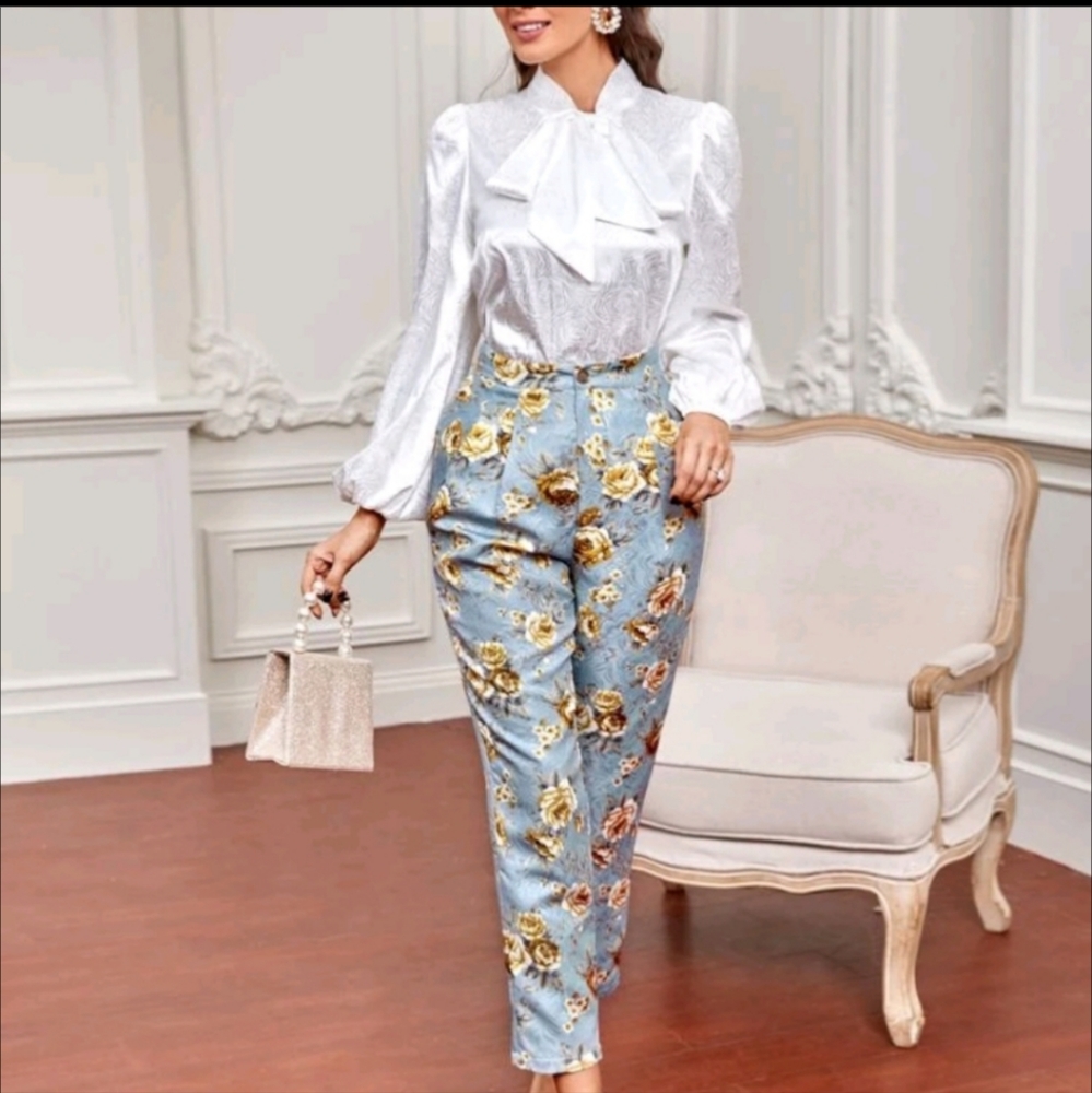 Vintage Inspired Floral Pants